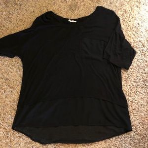 Black shirt/blouse with sheer bottom